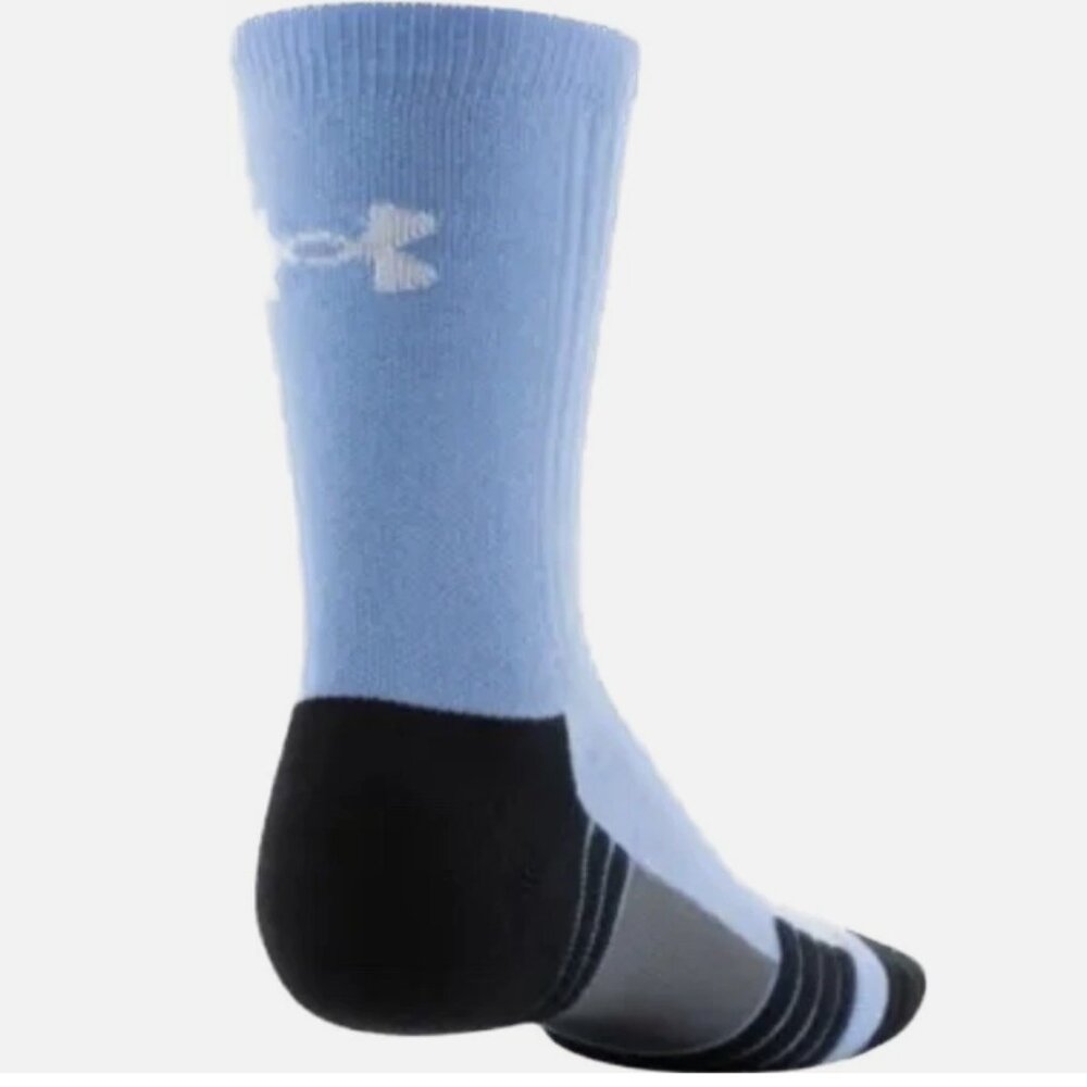 NWT UA Team Cusioned Crew Socks - Carolina Blue - Men size 13 – 16